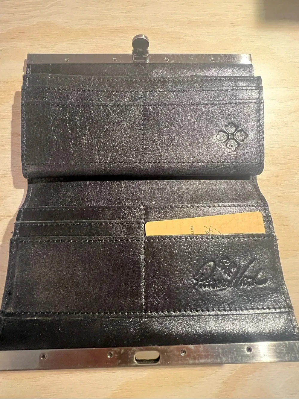 Patricia Nash Tooled Black Floral-Embossed Leather Wallet - Picture 5 of 9